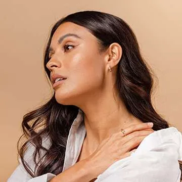 PAVOI 14K Yellow Gold Plated 925 Sterling Silver Post Twisted Open Hoop Earrings Women's Small Braided Hoop Earring