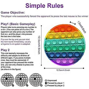 Pop its Fidget Toy Pop It's Bubble Sensory Fidget Toy Autism Special Needs Stress Reliever, Squeeze Sensory Toy, Relieve Stress, Help Restore Emotions 2PCS Rainbow (Raibow)