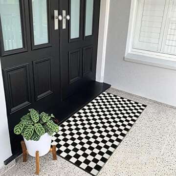 Seavish Checkered 2x4 Ft Rug for Indoor and Outdoor