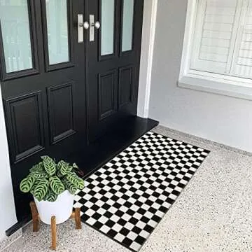 Seavish Checkered 2x4 Ft Rug for Indoor and Outdoor