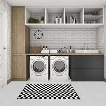 Seavish Checkered 2x4 Ft Rug for Indoor and Outdoor