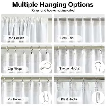 DUALIFE 120 Inch Length Room Darkening Pure White Curtains