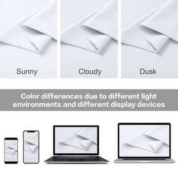 DUALIFE 120 Inch Length Room Darkening Pure White Curtains