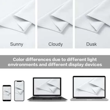 DUALIFE 120 Inch Length Room Darkening Pure White Curtains