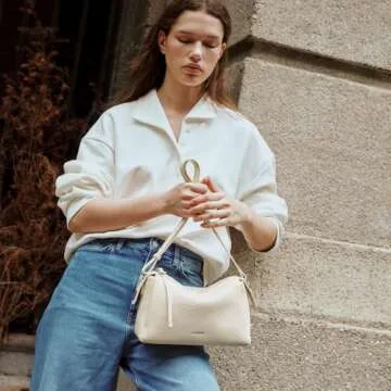 LA FESTIN Leather Purses Shoulder Bag for Women Underarm Large Capacity Crossbody Designer Tote with Adjustable Strap Perfect for Everyday(White)