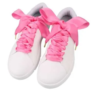 Apoukmty Women Fashion Satin Ribbon Shoelaces Ideal for Converse Nike Addidas (hot Pink)