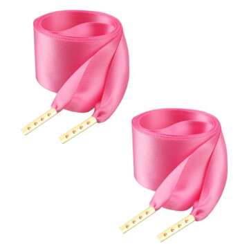 Apoukmty Women Fashion Satin Ribbon Shoelaces Ideal for Converse Nike Addidas (hot Pink)