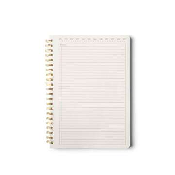 DesignWorks Ink 8.25" x 11.6" Speckled Ivory White Textured Paper Twin Wire Spiral No. 1 Notebook Journal with 160 Lined Pages for Work, Writing, Journaling