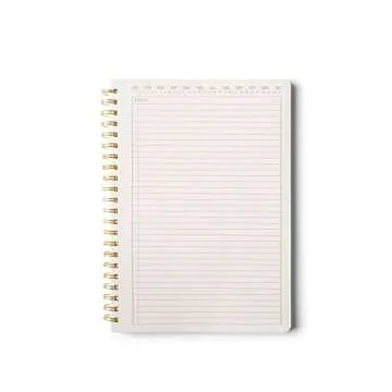 DesignWorks Ink 8.25" x 11.6" Speckled Ivory White Textured Paper Twin Wire Spiral No. 1 Notebook Journal with 160 Lined Pages for Work, Writing, Journaling