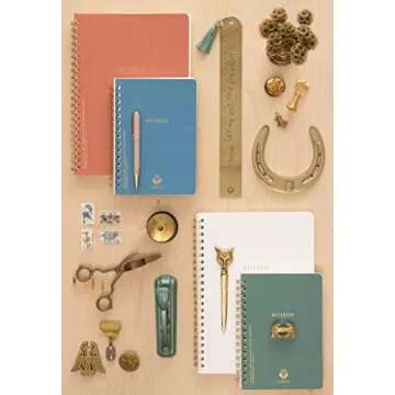 DesignWorks Ink 8.25" x 11.6" Speckled Ivory White Textured Paper Twin Wire Spiral No. 1 Notebook Journal with 160 Lined Pages for Work, Writing, Journaling