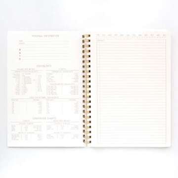 DesignWorks Ink 8.25" x 11.6" Speckled Ivory White Textured Paper Twin Wire Spiral No. 1 Notebook Journal with 160 Lined Pages for Work, Writing, Journaling