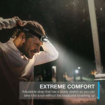 Vont LED Headlamp. IPX5 Waterproof, [4 Pack, Batteries Included] 7 Modes incl/ Red Light, Head Lamp for Running, Camping, Hiking, Fishing, Jogging, Headlight Headlamps for Adults & Kids, Red