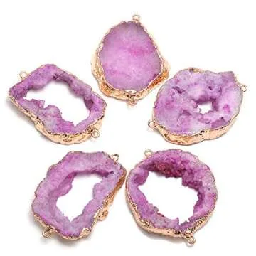 Natural Druzy Agate Links for Stunning Jewelry Making
