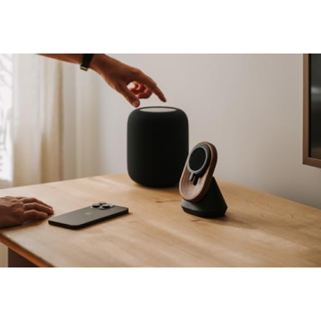 Oakywood Walnut Phone Stand for MagSafe iPhone 12-16 Desk Holder