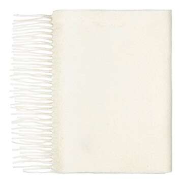 Elegant 100% Cashmere Scarf in Classic White for Luxurious Warmth