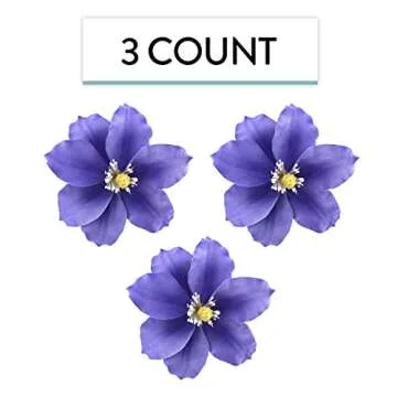 Global Sugar Art Clematis Sugar Cake Flowers, Light Purple, 3 Count by Chef Alan Tetreault
