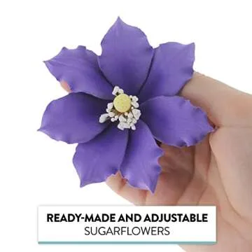 Clematis Sugar Cake Flowers by Global Sugar Art, 3 Count