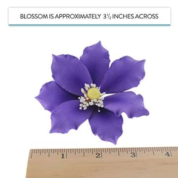 Clematis Sugar Cake Flowers by Global Sugar Art, 3 Count