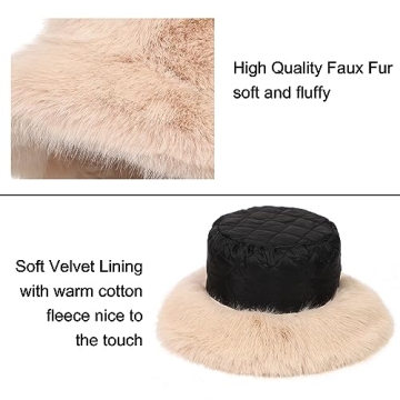 Stylish Rulala Faux Fur Bucket Hat Perfect for Winter