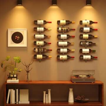X-cosrack Wall Mounted Wine Rack for 12 Bottles, Detachable Metal Wine Storage Organizer Used As One...