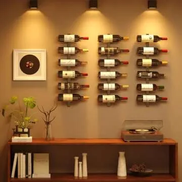 X-cosrack Wall Mounted Wine Rack for 12 Bottles, Detachable Metal Wine Storage Organizer Used As One...