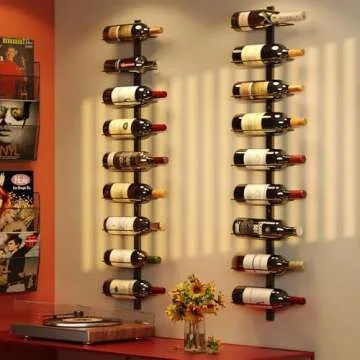 X-cosrack Wall Mounted Wine Rack for 12 Bottles, Detachable Metal Wine Storage Organizer Used As One or Four, DIY Hanging Bottle Display, for Kitchen, Dining Room, Bar, Cellar