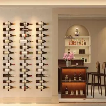 X-cosrack Wall Mounted Wine Rack for 12 Bottles, Detachable Metal Wine Storage Organizer Used As One or Four, DIY Hanging Bottle Display, for Kitchen, Dining Room, Bar, Cellar