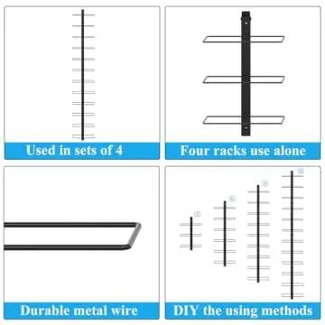 X-cosrack Wall Mounted Wine Rack for 12 Bottles, Detachable Metal Wine Storage Organizer Used As One or Four, DIY Hanging Bottle Display, for Kitchen, Dining Room, Bar, Cellar
