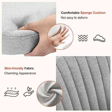 Sweetcrispy Armless Office Chair Cute Desk Chair, Modern Fabric Home Office Desk Chairs with Wheels Adjustable Swivel Task Computer Vanity Chair for Small Spaces