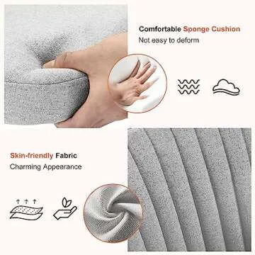 Sweetcrispy Armless Office Chair Modern Fabric Stylish Design