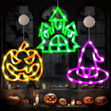 Festive Halloween Decorations Lights - 3PCS Pumpkin & Witch Hat Set