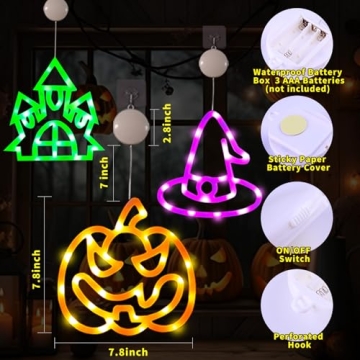 Halloween Decorations Lights 3PCS Set for Home