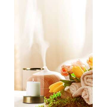 Serene Spaces Living Large 12" Gold Rimmed Glass Hurricane Candle Holder – Elegant Tabletop Decor – Cylindrical Glass Candle Holder - 12" Height x 6" Diameter