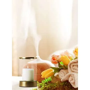 Serene Spaces Living Large 12" Gold Rimmed Glass Hurricane Candle Holder – Elegant Tabletop Decor – Cylindrical Glass Candle Holder - 12" Height x 6" Diameter