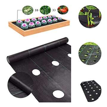 Agfabric Easy-Plant Weed Block for Raised Bed Outdoor Garden Weed Rugs Garden mat 3.0oz, 4'x6',with ...