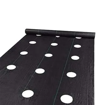 Agfabric Easy-Plant Weed Block for Raised Bed Outdoor Garden Weed Rugs Garden mat 3.0oz, 4'x6',with Planting Hole Dia 4"