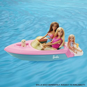 Barbie Floating Toy Boat with Puppy and Accessories