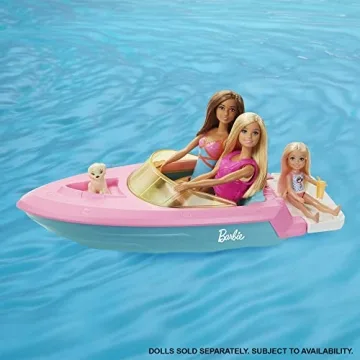 Barbie Floating Toy Boat with Puppy and Accessories