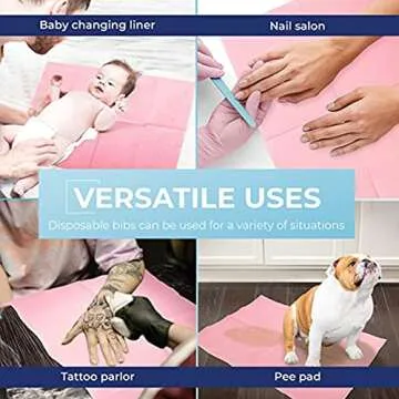 Shmian 125PCS Disposable Nail Art Mat.Pink Table Nail Mats 13" X 17" Clean Pads Paper Waterproof Bibs for Acrylic Nails Manicure Salon Tattoo Tool