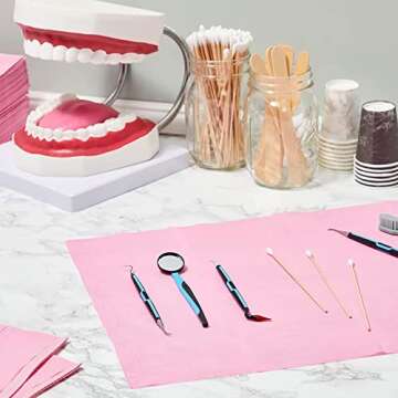 Shmian 125PCS Disposable Nail Art Mat.Pink Table Nail Mats 13" X 17" Clean Pads Paper Waterproof Bibs for Acrylic Nails Manicure Salon Tattoo Tool