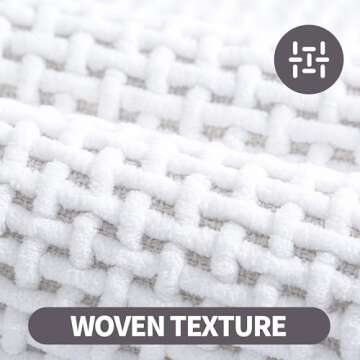 White Bath Mat Thin, Bath Mat White 16x24 Thin Bathroom Rugs Fit Under Door Washable Bath Mat for Ba...