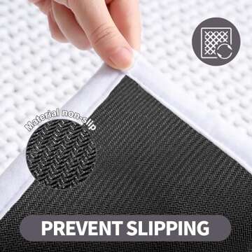 White Bath Mat Thin, Bath Mat White 16x24 Thin Bathroom Rugs Fit Under Door Washable Bath Mat for Bathroom Low Profile Bathroom Rug Flat Bath Mat Low Pile Bath Mat Non Slip White Shower Mat