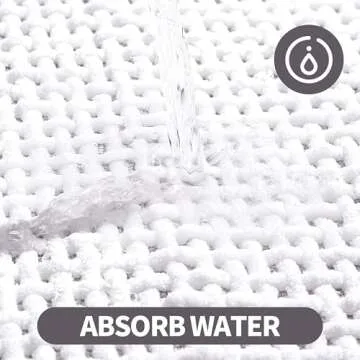 Stylish Non-Slip White Bath Mat Thin for Any Bathroom