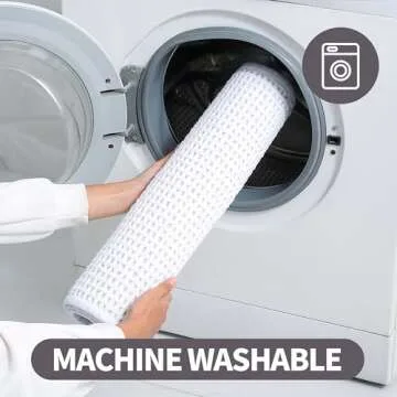 Stylish Non-Slip White Bath Mat Thin for Any Bathroom