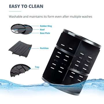 EYCIO 360 Rotating Makeup Organizers and Storage, Spinning Bathroom Organizer Rotating DIY Carousel ...