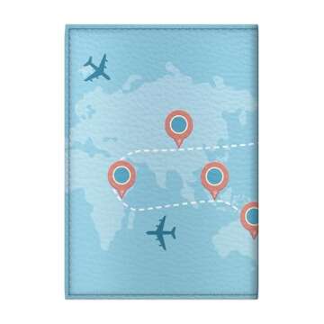 Quttie Passport Cover for Kids, Women and Men, Cute Travel Passport Holder (Airplane)