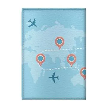 Quttie Passport Cover for Kids, Women and Men, Cute Travel Passport Holder (Airplane)