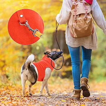 4 Pieces Fabric Dog Sweater with Leash Ring Winter Fleece Vest Dog Pullover Warm Jacket Puppy Clothes for Puppy Cat Chihuahua(X-Small,Red, Orange, Rose, Purple)