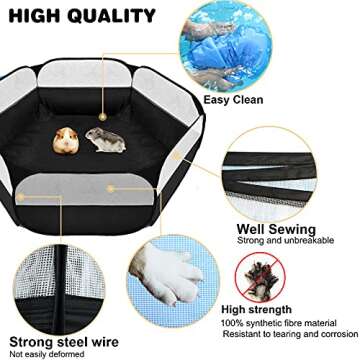 LISINAN Small Animals Playpen, Outdoor/Indoor Pop Open Pet Exercise Fence, Guinea Pig Accessories Me...