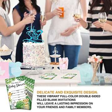 ISOVF Jungle Safari Baby Shower Invitations - 25 Pack